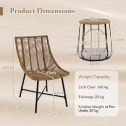 3 Piece Furniture Set With Pet House & Coffee Table - thumbnail 2