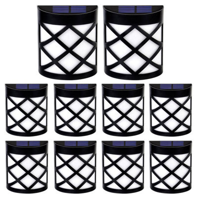 Taylor & Brown 10 Pack Solar Fence Lights, 6 Led Waterproof Outdoor Lamps For Garden, Patio, Yard, Stairs, Wall, Gate - image 1