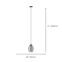 Eglo Estanys Pendant Light - Modern Vaporised Glass - thumbnail 4