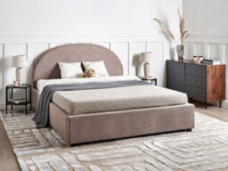 Beliani Ottoman Bed Boucle Vaucluse 160 X 200 Cm (Eu King Size) Taupe - thumbnail 2