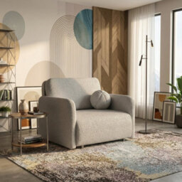 Viva Sun I Upholstered Chair Bed With Sleeping Function And Bedding Storage Chipboard Metal Legs 100X103X85Cm Grey - thumbnail 3
