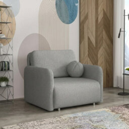 Viva Sun I Upholstered Chair Bed With Sleeping Function And Bedding Storage Chipboard Metal Legs 100X103X85Cm Grey - thumbnail 1