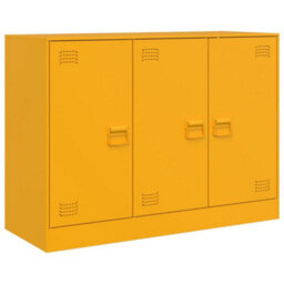 Berkfield Sideboard Mustard Yellow 99X39X73 Cm Steel - thumbnail 2