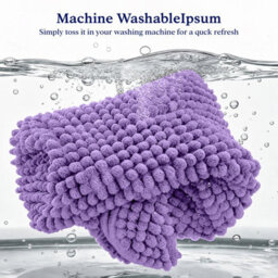 Aspire Homeware Quick Dry Chenille Bathmat Soft Water Absorbent Shower Mat Non-Slip Floor Mat, Purple (L)60Cm X (W)40Cm - thumbnail 5