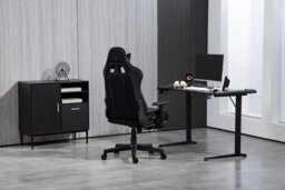 Home Treats Black Suede Gaming Chair With Footrest, Computer Chair With Added Lumbar Support - thumbnail 9
