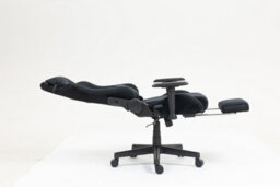 Home Treats Black Suede Gaming Chair With Footrest, Computer Chair With Added Lumbar Support - thumbnail 8