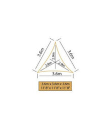 Kookaburra 3.6M Triangle Waterproof Mushroom Garden Patio Sun Shade Sail Canopy 98% Uv Block With Free Rope - thumbnail 4