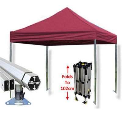 Crocodile Trading 3M X 3M Compact 40 Commercial Instant Shelter Pop Up Gazebos Frame & Canopy - Burgundy - image 1