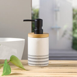 Kleine Wolke Alva White Bamboo & Ceramic Freestanding Soap Dispenser