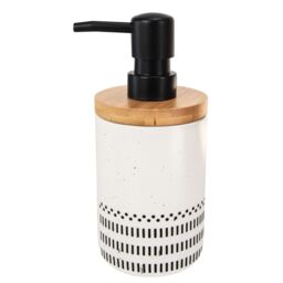Kleine Wolke Alva White Bamboo & Ceramic Freestanding Soap Dispenser - thumbnail 2