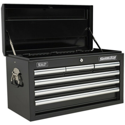 Durable 6 Drawer Black Tool Chest With Lockable Storage Cabinet - image 1
