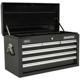 Durable 6 Drawer Black Tool Chest With Lockable Storage Cabinet - thumbnail 1