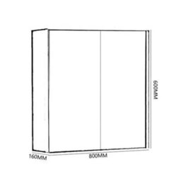 Clifton 800mm 2 Door Bathroom Mirror Cabinet- White Gloss- (Choice) - thumbnail 3