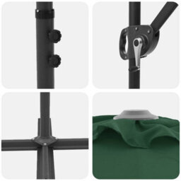 Berkfield Modern Garden Cantilever Parasol Green Powder-Coated Steel - thumbnail 9