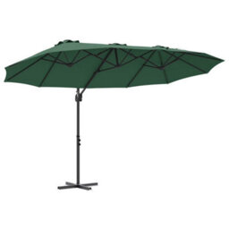 Berkfield Modern Garden Cantilever Parasol Green Powder-Coated Steel - thumbnail 1