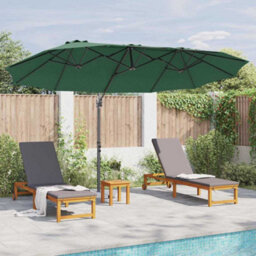 Berkfield Modern Garden Cantilever Parasol Green Powder-Coated Steel - thumbnail 4
