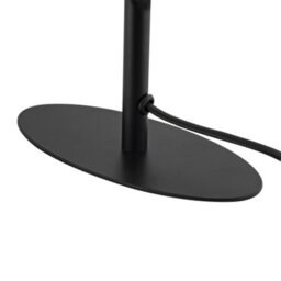 Happy Homewares Modern Designer Oval Table Lamp In Matte Black With Off-White Fabric Shade - thumbnail 4