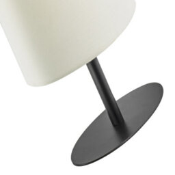 Happy Homewares Modern Designer Oval Table Lamp In Matte Black With Off-White Fabric Shade - thumbnail 5