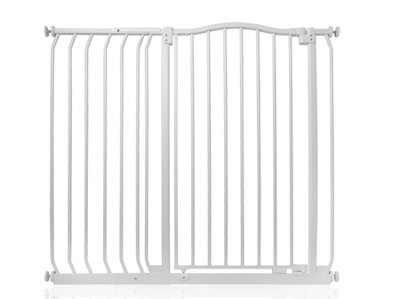 Bettacare Extra Tall Curved Top Dog Gate, 107Cm - 116Cm, Matt White, Extra Tall 100Cm In Height, Pressure Fit Pet Gate - image 1