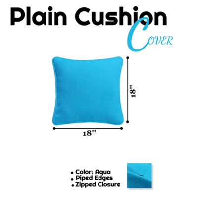 Chilimilii Cushion Covers 100% Cotton Plain Dyed Zip Pipe Edge Home Sofa Decor (45X45 Cm) - image 1
