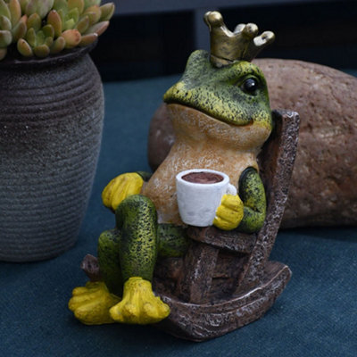 Darphe Crown Frog Prince Resin Figurine For Desktop Decoration - image 1