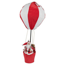 Urbn-Living Urbnliving Santa In Basket 90Cm Red & White Pop Up Hot Air Balloon Christmas Xmas Decoration Ornament - thumbnail 2