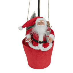 Urbn-Living Urbnliving Santa In Basket 90Cm Red & White Pop Up Hot Air Balloon Christmas Xmas Decoration Ornament - thumbnail 4