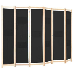 Walplus Black Fabric 6 Panel Room Divider 240 By 170 By 4 Centimetres - thumbnail 3