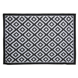 Charles Bentley Diamond Pattern Lightweight Waterproof Indoor/patio Large Rug - thumbnail 2