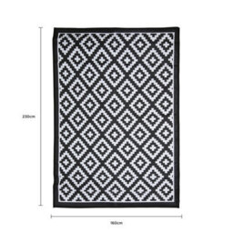 Charles Bentley Diamond Pattern Lightweight Waterproof Indoor/patio Large Rug - thumbnail 6