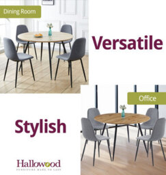 Hallowood Furniture Cullompton Large Round Dining Table With Light Oak Effect Top (120Cm) With 4 Chairs - thumbnail 6