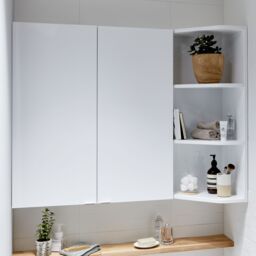 GoodHome Imandra Compact Gloss White Bathroom Double Wall Cabinet (H)90Cm (W)60Cm - thumbnail 4