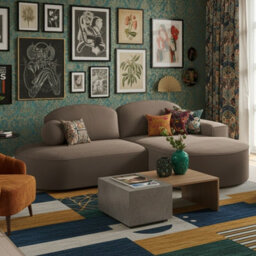 Corner Sofa Parma Pro Ball Has Sleep Function Brown Right Side - thumbnail 1
