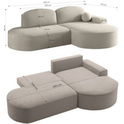Corner Sofa Parma Pro Ball Has Sleep Function Brown Right Side - thumbnail 5