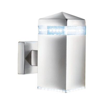 Lighting Collection Samsun Satin Silver 32Lt Led Outdoor Wall Light - image 1