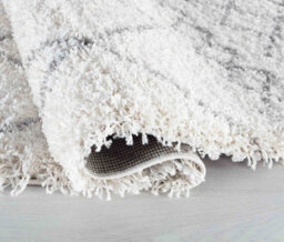 Moroccan Berber Shaggy Rugs Living Room Mixed Diamond Light Cream 160X230 Cm - thumbnail 4