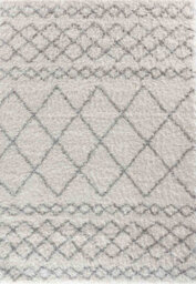 Moroccan Berber Shaggy Rugs Living Room Mixed Diamond Light Cream 160X230 Cm - thumbnail 3