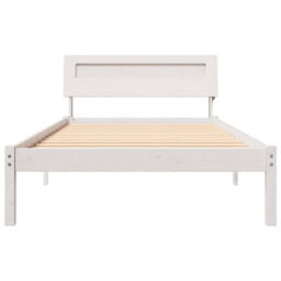 Berkfield With Led Strip Lights White 90 X 190 Cm Solid Pine Wood - thumbnail 5