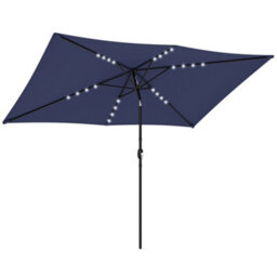 Outsunny 3 X 2 M Garden Parasol Umbrella With Light, Outdoor Patio Umbrella - thumbnail 2