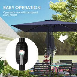 Outsunny 3 X 2 M Garden Parasol Umbrella With Light, Outdoor Patio Umbrella - thumbnail 9