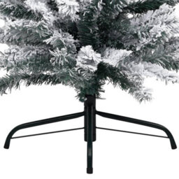Berkfield Slim Artificial Christmas Tree With Flocked Snow Green 210 Cm Pvc - thumbnail 5