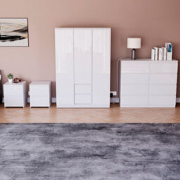 Lassic Vida Designs Glinton 4 Piece White Fsc Bedroom Set - (8 Drawer Chest, 3 Door Wardrobe, 2 Drawer Bedside Chest X2) - thumbnail 2