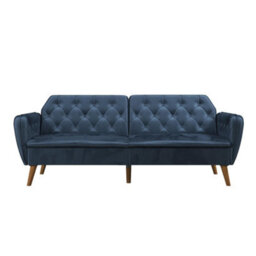 Novogratz Tallulah Sofa Bed With Memory Foam In Velvet Blue - thumbnail 1