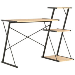 Berkfield Desk With Shelf Black And Oak 116X50X93 Cm - thumbnail 1