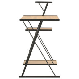 Berkfield Desk With Shelf Black And Oak 116X50X93 Cm - thumbnail 3