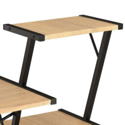 Berkfield Desk With Shelf Black And Oak 116X50X93 Cm - thumbnail 5