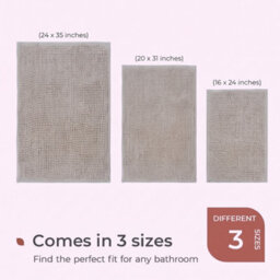 Moonlight Bedding Plush Chenille Bathroom Floor Mat Non-Slip Quick-Dry Absorbent Bathroom & Doorway Shower Rug Light Grey 40X60 Cm - thumbnail 6