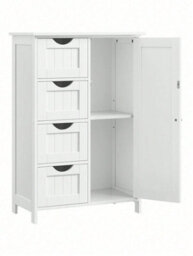 LEDREM Bathroom Floor Storage Cabinet, Bathroom Storage Unit With 4 Drawers, Freestanding Bathroom Cabinet With 1 Door, 30 X 55 X 82 Cm - thumbnail 9