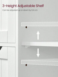 LEDREM Bathroom Floor Storage Cabinet, Bathroom Storage Unit With 4 Drawers, Freestanding Bathroom Cabinet With 1 Door, 30 X 55 X 82 Cm - thumbnail 5