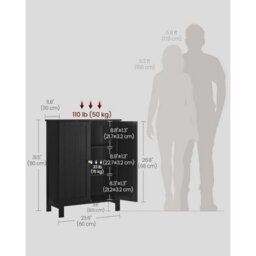 Songmics Freestanding Bathroom Storage Cabinet, Cupboard With Adjustable Shelves, Bathroom Organizer, Ink Black - thumbnail 2